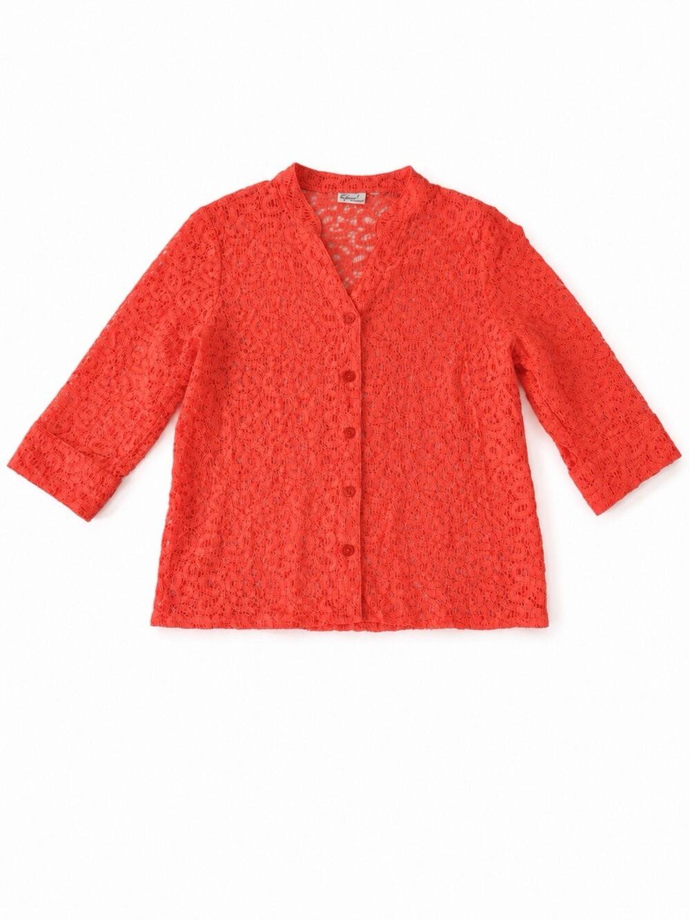 Vintage Kim Rodger’s Coral Lace Blouse